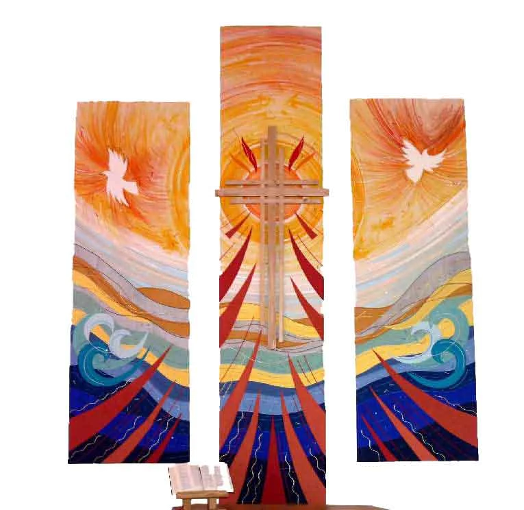Back drop Backdrop at front of Church